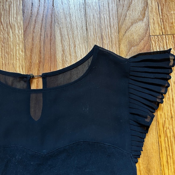 Black Ruffle Sleeve Top - Picture 2 of 5